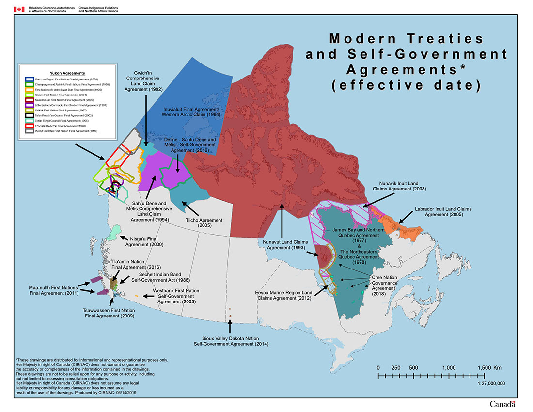 Figure 1 : Map of Modern Treaties and  Self-Government Agreements