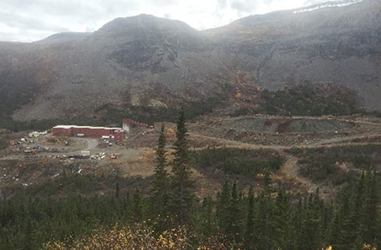 Buildings at Ketza River mine site.