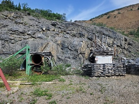 A portal and vent to underground mine infrastructure