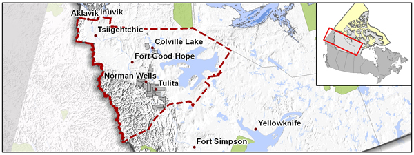 Map indicating the 2011-2012 Call area for the Central Mackenzie Valley