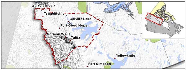 Map indicating the 2012-2013 Call area for the Central Mackenzie Valley