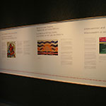 Wide shot of display wall featuring First Nations history.