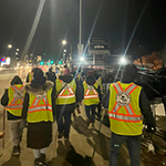 "Group of Bear Clan volunteers patrolling on a night shift.