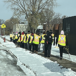 Group of Bear Clan volunteers patrolling in the winter.