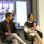 Brian Pottle, Jennifer Mierau, and Taylor Behn-Tsakoza speaking at the event