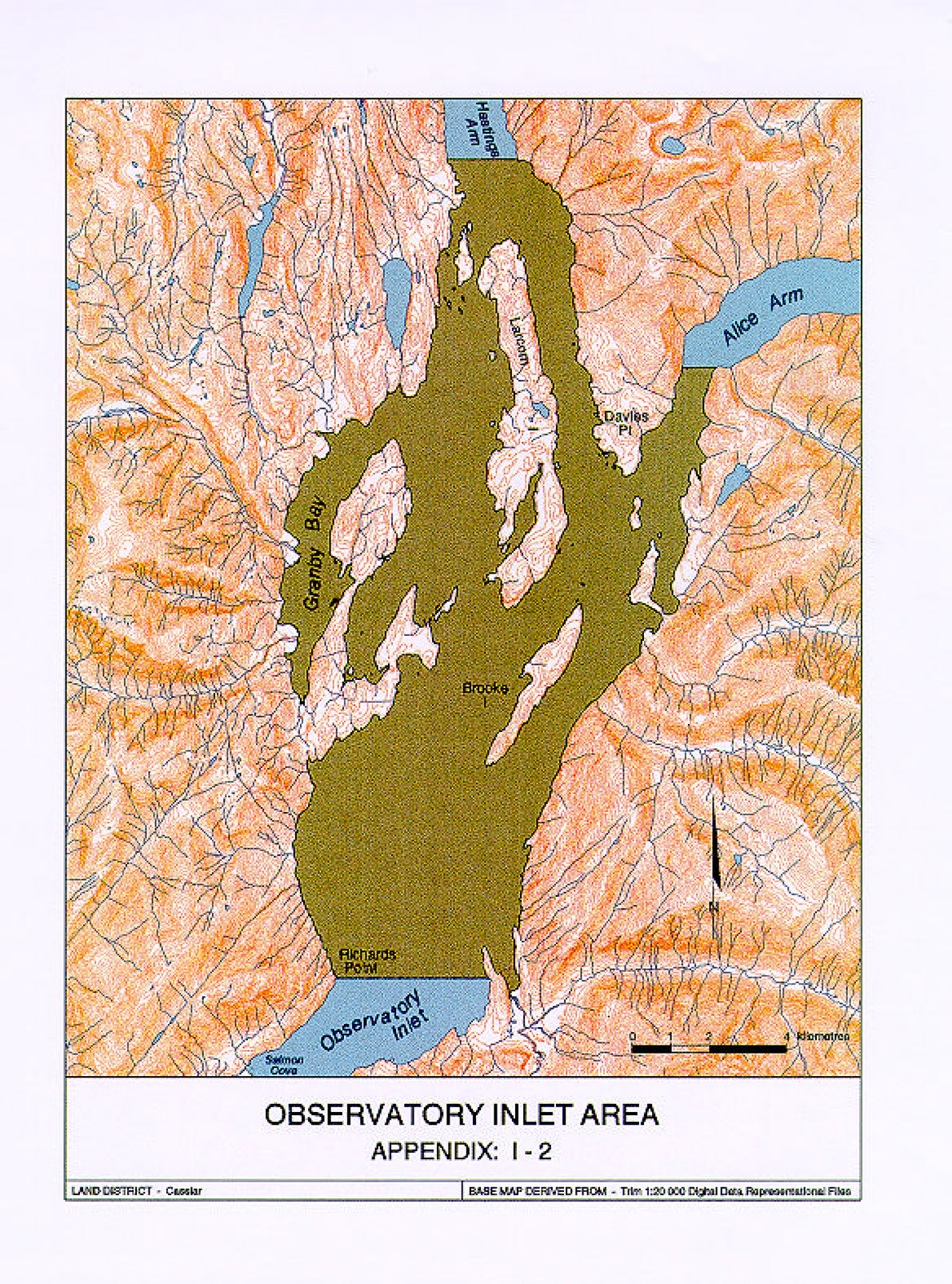 Map of Observatory Inlet Bivalve Harvesting Area