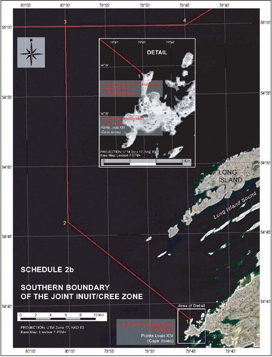 Schedule 2b - Map "Southern Boundary of the Joint Inuit / Cree Zone"