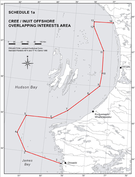 Schedule 1a - Map "Cree/Inuit Offshore Overlapping Interests Area"