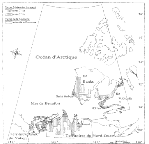 Carte de la région visée par la Convention définitive des Inuvialuit